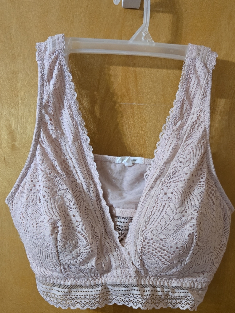 Maurices Lace Plunge Bralette in Light Blush XL